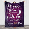 Blanket for Wife, Girlfriend, Couple, I Love You to The Moon & Back Personalized Couple Blanket, Gift for Birthday, Anniversary, Valentine's Day, Christmas, Printed in USA