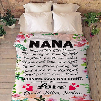 You Will Feel Our Love, Customized Fleece Blanket for Nana with Quotes, Grandpa Grandma Nana Gigi, Christmas, Birthday, Grandparents Day Gifts for Them, Supersoft and Cozy Blanket