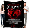 Personalized Velvet Soulmate Love Blanket - Perfect Gift for Couples on Birthdays, Anniversaries, and Valentine's Day! Soft, Light, and Warm Throw Bed Blanket - Customize Your Love Story