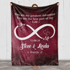 Personalized Infinity Blanket for Couples, Birthday for Him/Her, Gift for Wedding, Christmas, Valentine's Day, Custom Name and Est., Husband/Wife Blanket