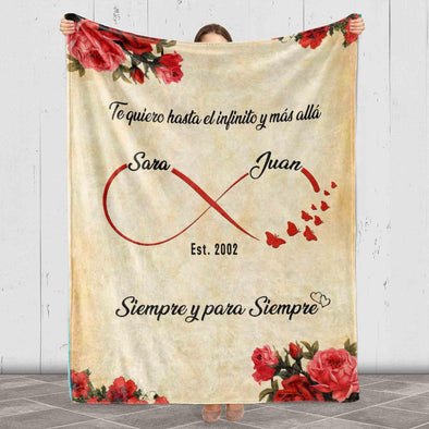 Infinity Love Personalized Couple's Blanket - Perfect for Anniversaries, Valentine's Day, Birthdays, and More! Customizable with Names and Special Message