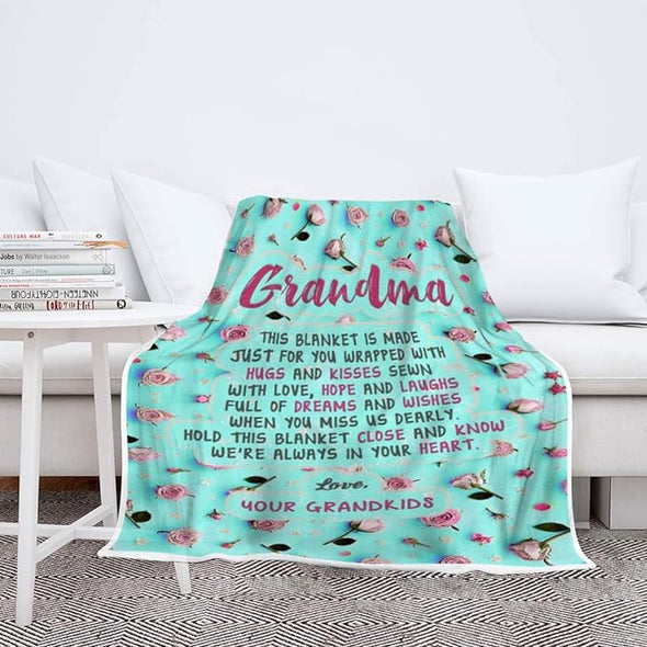 Premium Blanket for Grandparents: A Warm Embrace from Grandkids - Fleece and Sherpa Comfort, Cozy and Supersoft