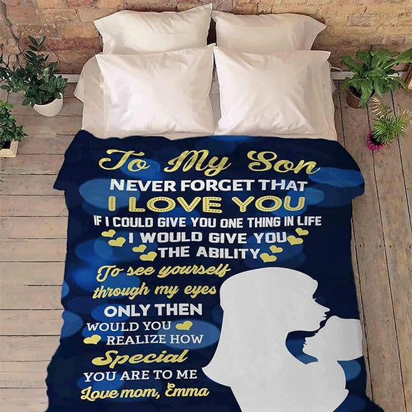 If I Could Give You One Thing in Life, Customized Premium Quality Fleece Blanket for Son, with Quotes, Birthday, Children's Day, Christmas Day Gift, Gift for him, Supersoft and Cozy Blanket