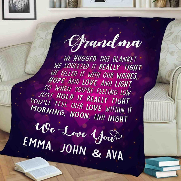 Custom Names Blanket for Grandmother, Grandma, Gift for Grandparent's Day, Birthday, Anniversary, Christmas, Thanksgiving, Personalized Blanket Gift for from Grandkids, Printed in USA