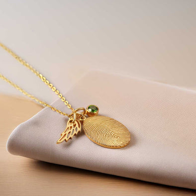 Fingerprint Necklace, Fingerprint Jewelry With Birthstone