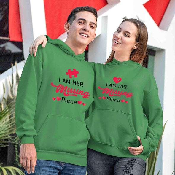 Matching Hoodies for Couples I Am His/her Missing Piece Sweatshirts