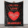 Cherished moments with your grandchildren with our personalized blanket. Featuring the touching message God Knew My Heart Needed Love So He Sent Me My Grandkids this blanket is a heartfelt gift for any occasion. Proudly printed in the USA.