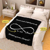 Customized Blanket for Couples, Gift for Anniversary, Valentine's Day, Birthday, Personalized Name and Est Blanket, Te Quiero Hasta el infinito y más alla, Siempre y para Siempre Gift for Him/Her