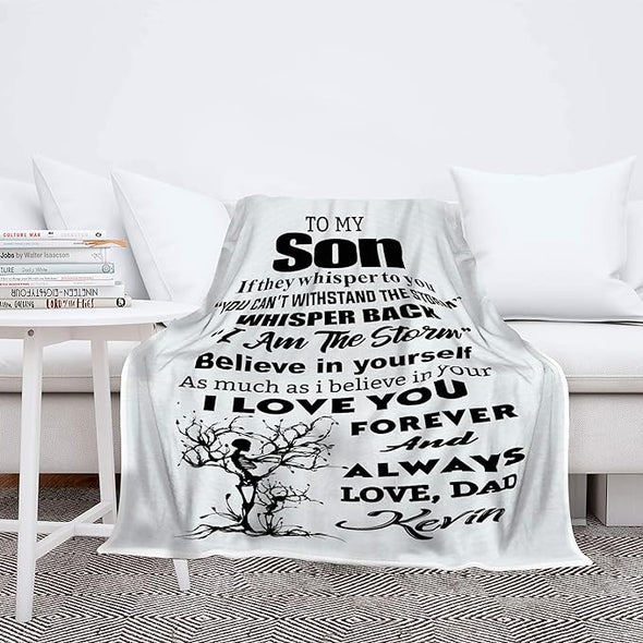 I Love You Forever and Always, Customized Premium Quality Fleece Blankets for Son with Beautiful Print and Quotes, Birthday, Children's Day, Supersoft and Warm Blanket