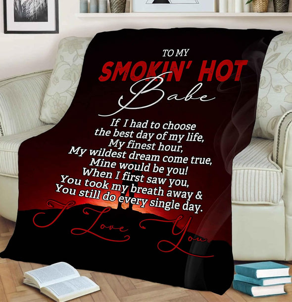 Hot Smoking 'Baba I Love You' Blanket - A Premium Gift for Couples on Valentine's Day, Birthdays, and Anniversaries! Luxurious, Lightweight Velvet Fleece for Ultimate Comfort. Shop Now at Our Premier Family Gifts Store