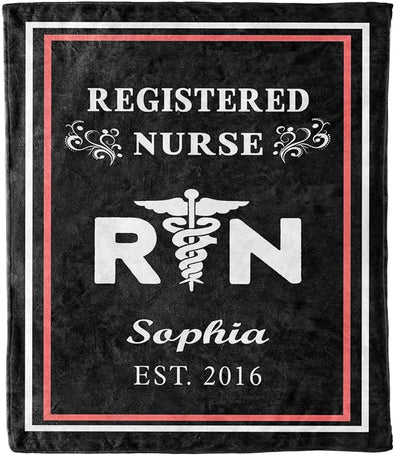 Customized Blanket for Nurse, with Your Name, Custom Gift for Nurse with Quotes, Birthday, Any Occasion, Fleece Blanket, Supersoft and Cozy Blanket