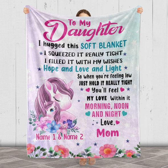 Wrap Your Daughter in Love: Personalized Name Blanket - Ideal for Birthdays, Daughter's Day, Made in the USA