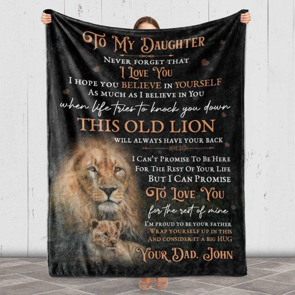 Daughter's Pride: Personalized Name Blanket, 'Proud to Be Your Father' Perfect Gift for Birthdays, Daughter's Day - Proudly Made in the USA - Luxurious Fleece Blanket