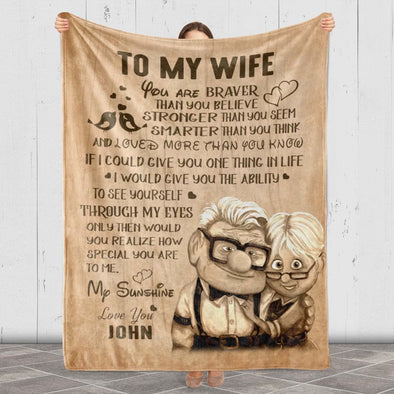 Custom Love: Surprise Your Wife with a Cozy Hug in a Personalized Blanket - Ideal Birthday Gift!