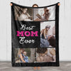 Mom Photo Blanket: A Thoughtful Gift for Birthday, Mother's Day or your gratitude with this Customized Blanket featuring Best Mom Ever Proudly Printed in the USA on Luxurious Fleece or Sherpa. Ideal for Sons or Daughters to Gift