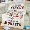 Custom Name Blanket for Grandpa, Grandma, Grandparents, Gift for Grandparent's Day, Birthday, Christmas, This is My Circus These are My Monkeys Personalized Blanket with Names, Printed in USA
