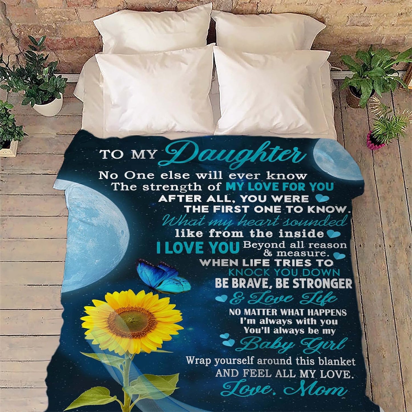 Personalized Name Blanket, to My Daughter, Be Brave, Be Stronger, Always Be with You, The for Daughter, Birthday, Daughter's Day Gift, Proudly Printed in USA.