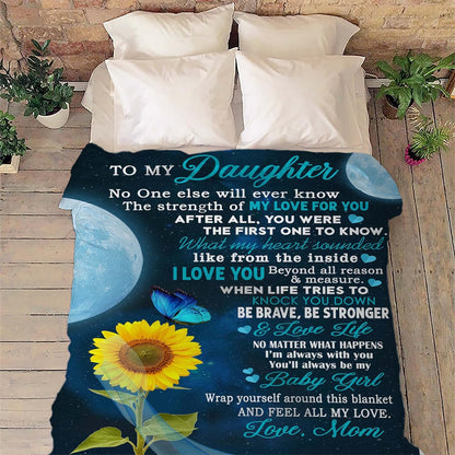 Personalized Name Blanket, to My Daughter, Be Brave, Be Stronger, Always Be with You, The for Daughter, Birthday, Daughter's Day Gift, Proudly Printed in USA.