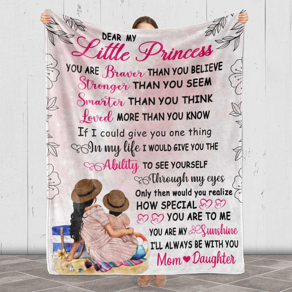 Customized Name Blanket, My Dear Daughter Whenever You Feel Overwhelmed, Soft Light Weighted Blanket, Gift for Daughter, Birthday, Daughter's Day, Christmas, Proudly Printed in USA