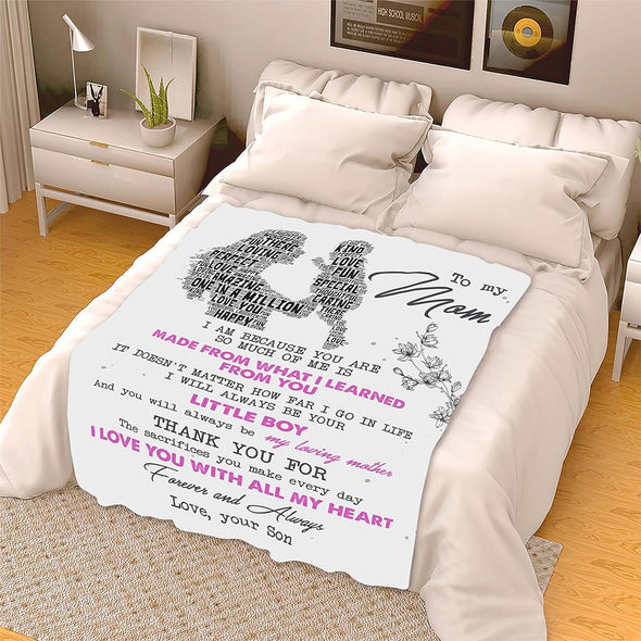 Blanket for Mom: This Customized Blanket featuring To My Mom, for The Sacrifices You Make Every Day Proudly Printed in the USA on Luxurious Fleece or Sherpa. Sons or Daughters to Gift on Birthdays, Thanksgiving, or Christmas