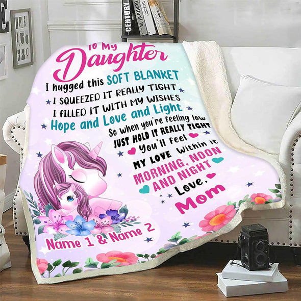 Wrap Your Daughter in Love: Personalized Name Blanket - Ideal for Birthdays, Daughter's Day, Made in the USA