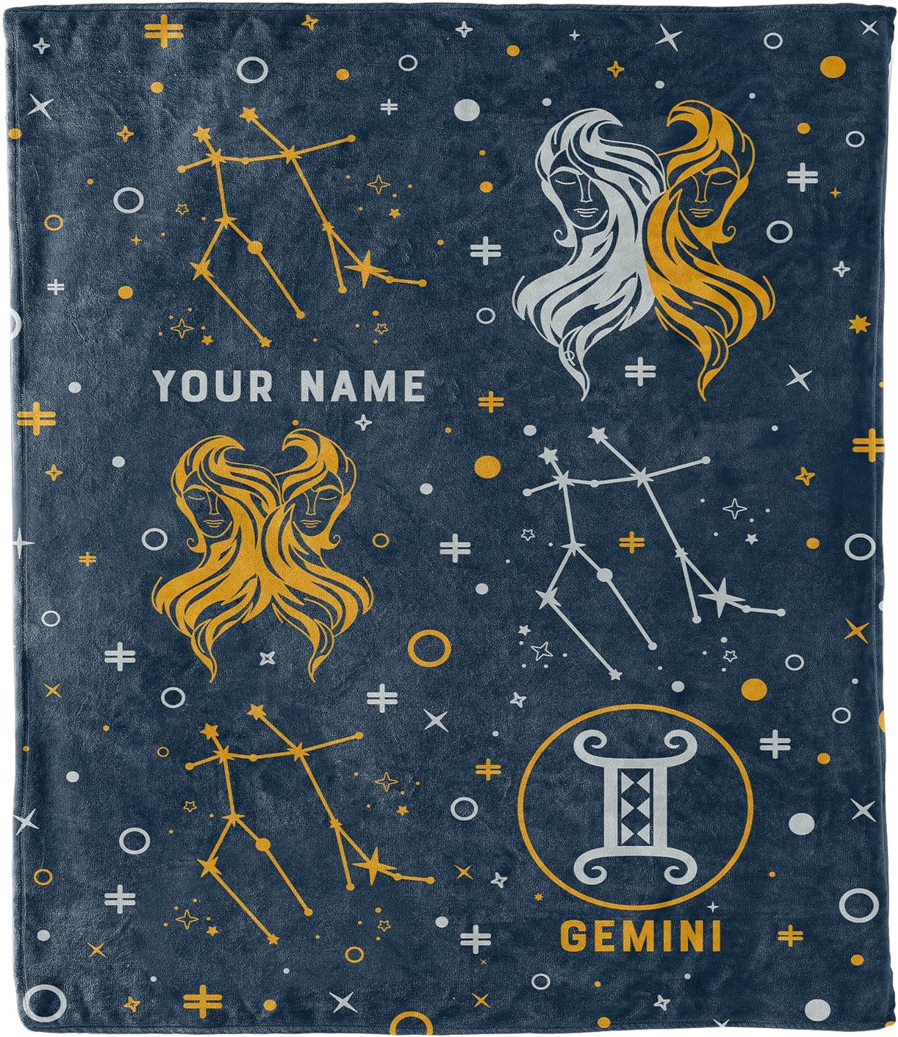Aquarius Blanket, Personalized Zodiac Blanket, Custom Names, Horoscope Design, for Friends and Family, Birthday, House Warming Gift, Super Soft, Silky Smooth Light Weight Warm Bed Blanket