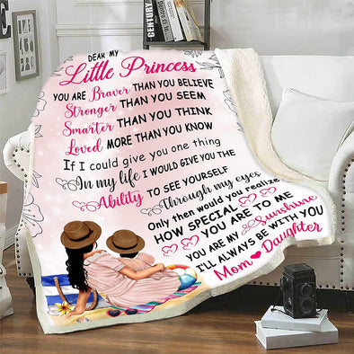 Customized Name Blanket, My Dear Daughter Whenever You Feel Overwhelmed, Soft Light Weighted Blanket, Gift for Daughter, Birthday, Daughter's Day, Christmas, Proudly Printed in USA