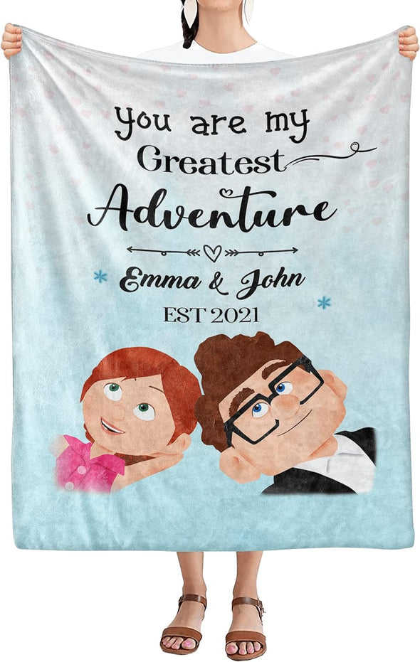 Couple's Blanket: Your Names, Est. Date, Perfect for Anniversaries, Birthdays, Valentine's Day, Ultra-Soft Warmth