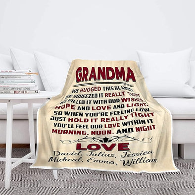 Grandma You Will Feel Our Love, Customized Fleece Blanket for Grandparents with Quotes, Grandpa Grandma Nana Gigi, Christmas, Birthday, Grandparents Day Gifts for Them, Supersoft and Cozy Blanket