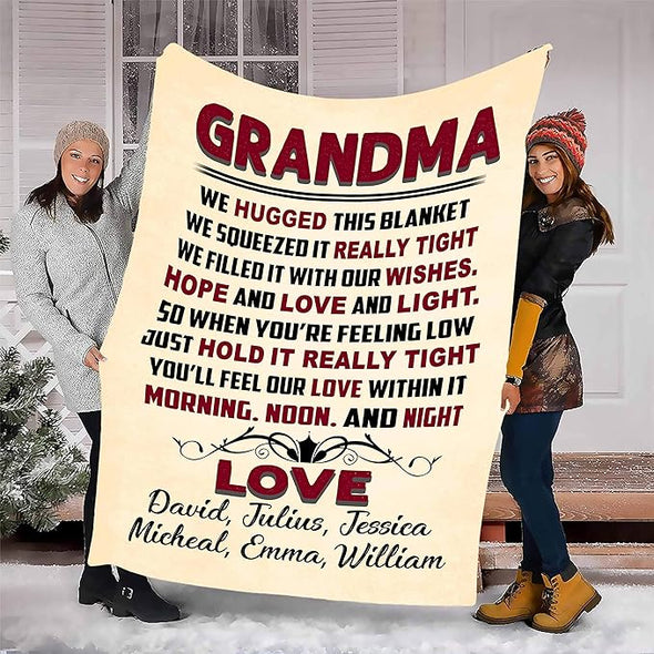 Grandma You Will Feel Our Love, Customized Fleece Blanket for Grandparents with Quotes, Grandpa Grandma Nana Gigi, Christmas, Birthday, Grandparents Day Gifts for Them, Supersoft and Cozy Blanket