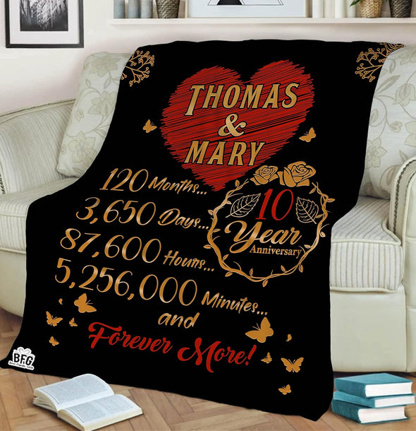 Personalized Couple Blanket - Commemorate Your Special Day with Custom Names and Anniversary Year! Super Soft and Warm Gift for Him or Her - Perfect for Celebrating Your Wedding Day