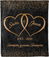 Forever Yours Personalized Couple's Blanket - Ideal for Anniversaries, Valentine's Day, and Birthdays! Customizable Names and 'Siempre y para Siempre' Message Gift For Him/Her