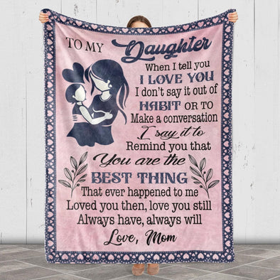 Cherished Daughter, You're Everything: Personalized Name Blanket, Soft & Lightweight, Ideal Gift for Birthdays, Daughter's Day, Christmas, Proudly Made in the USA