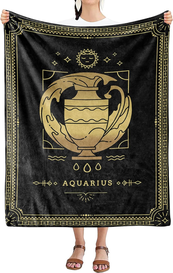 Zodiac Blanket Unforgettable Elevate your gifting game with our premium Aquarius. Friends and family on birthdays, Christmas, anniversaries, or house with super soft, and silky smooth blanket. Piece, perfect for cozying up in comfort and luxury