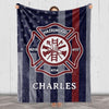 Personalized Blanket for Firefighters with Custom Name and Department Number – Ideal for Birthdays, Christmas, Thanksgiving, Anniversaries, or Retirement – A Thoughtful Gift for Him or Her, Proudly Printed in the USA.