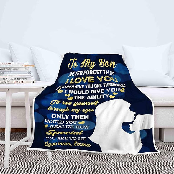 If I Could Give You One Thing in Life, Customized Premium Quality Fleece Blanket for Son, with Quotes, Birthday, Children's Day, Christmas Day Gift, Gift for him, Supersoft and Cozy Blanket