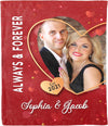 Couple's Photo Blanket! Perfect for Anniversaries, Birthdays, and Valentine's Day! Customize with Names, Dates, and Cherished Images. Proudly Made in the USA, Crafted with Lightweight Fleece for Cozy Comfort