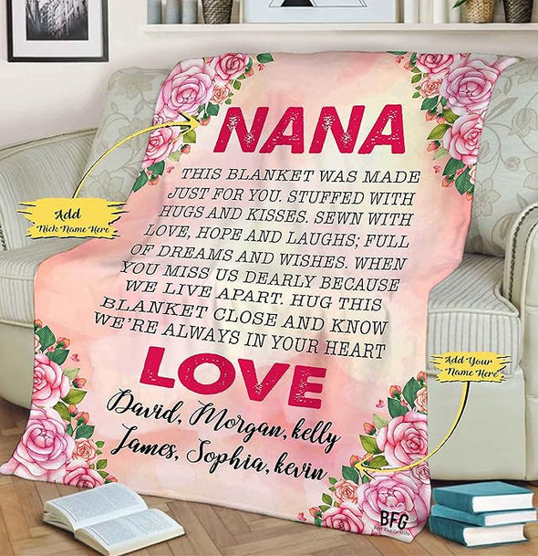 Best Family Gifts This Blanket was Made Just for You, Custom Grandparents Blanket, Customized Throw Blanket for Grandma, Grandpa, Nana, Gigi, Pop Etc, Grandparents Day, Christmas, Super Soft Blanket