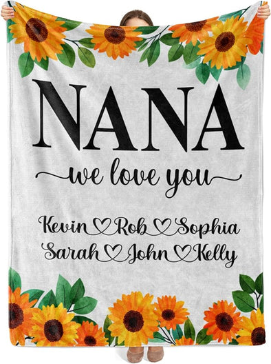 Best Family Gifts We Love You, Custom Grandparents Blanket, Customized Throw Blanket for Grandma, Grandpa, Nana, Gigi, Pop Etc, Grandparents Day, Christmas, Super Soft Blanket