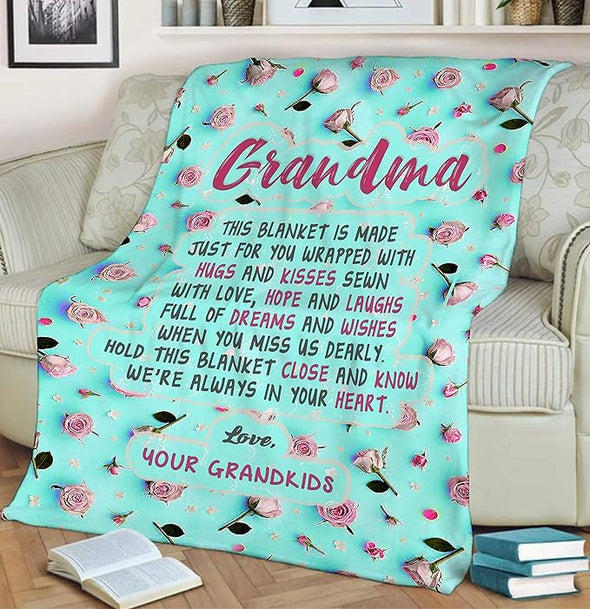 Premium Blanket for Grandparents: A Warm Embrace from Grandkids - Fleece and Sherpa Comfort, Cozy and Supersoft