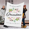 We Love You Grandma, Customized Fleece Blanket for Grandparents with Quotes, Grandpa Grandma Nana Gigi, Christmas, Birthday , Grandparents Day Gifts for Them, Supersoft and Cozy Blanket