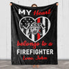 Personalized Firefighter Blanket Gift – A Heartfelt Tribute to Your Firefighter, Custom Name, Ideal for Birthdays, Thanksgiving, Premium Size, Luxuriously Soft Velvet for Warmth and Comfort