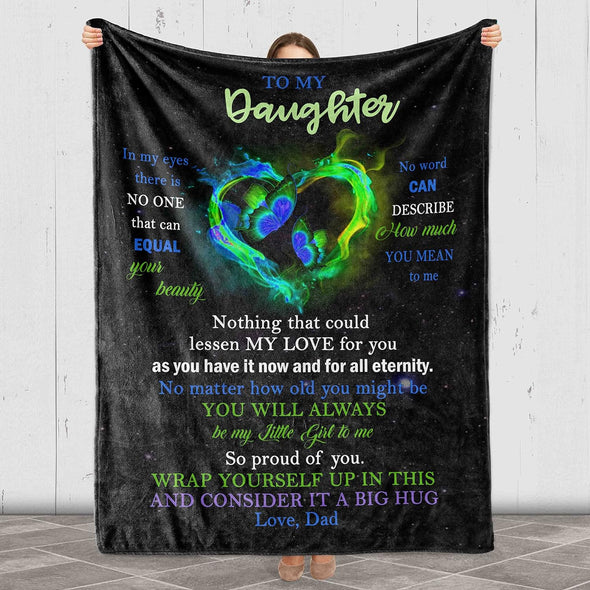 Personalized Name Blanket, to My Daughter, Nothing That Could Lessen My Love for You, The for Daughter, Birthday, Daughter's Day Gift, Proudly Printed in USA