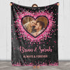 Personalized Gift for Couples Love Photo Blanket, Forever and Always, Customized Photo and Names, Anniversary, Birthday, Valentine's Day Gift, Super Cozy Soft Throw Warm Black Blanket