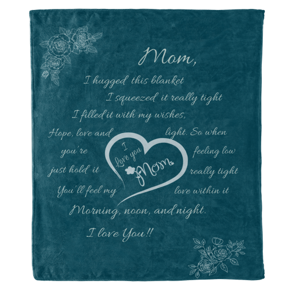 I Love You Mom Blanket – 100% Fleece | Premium Quality | Best Mom Birthday Cozy Hug-Inducing Throw for Mothers Day & Valentine's Day