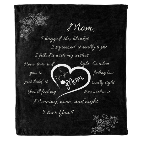 I Love You Mom Blanket – 100% Fleece | Premium Quality | Best Mom Birthday Cozy Hug-Inducing Throw for Mothers Day & Valentine's Day