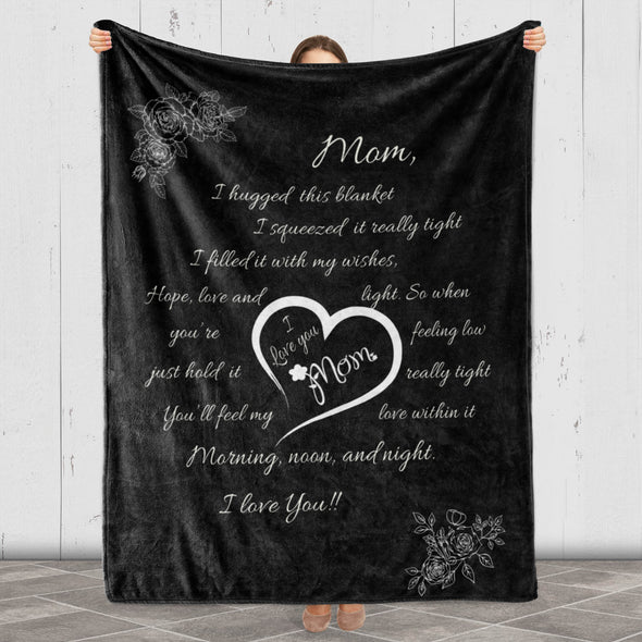 I Love You Mom Blanket – 100% Fleece | Premium Quality | Best Mom Birthday Cozy Hug-Inducing Throw for Mothers Day & Valentine's Day