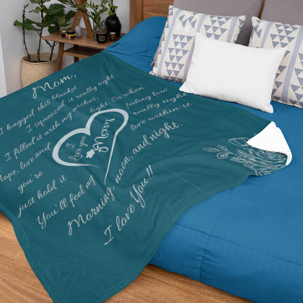 I Love You Mom Blanket – 100% Fleece | Premium Quality | Best Mom Birthday Cozy Hug-Inducing Throw for Mothers Day & Valentine's Day