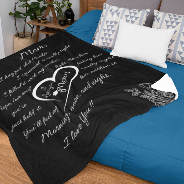 I Love You Mom Blanket – 100% Fleece | Premium Quality | Best Mom Birthday Cozy Hug-Inducing Throw for Mothers Day & Valentine's Day