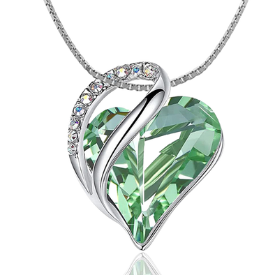 August Birthstone Heart Necklace for Women - Elegant Sterling Silver Infinity Love Pendant, Ideal for Birthday, Anniversary, Valentine's Necklace , Birthstone Jewelry - Includes Gift Box, 18" Chain